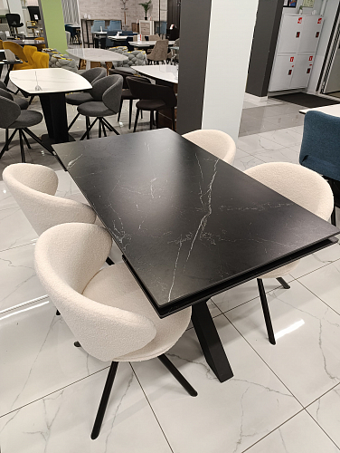 Керамический стол Бронхольм 140(200)х80х77 baolai / черный из шоурума 4